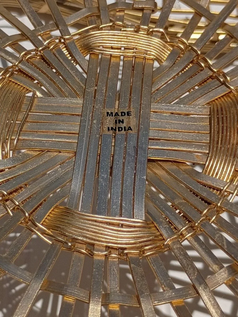 Vintage Brass Star Shaped Bread Basket Made in India Holiday Christmas Gold 12